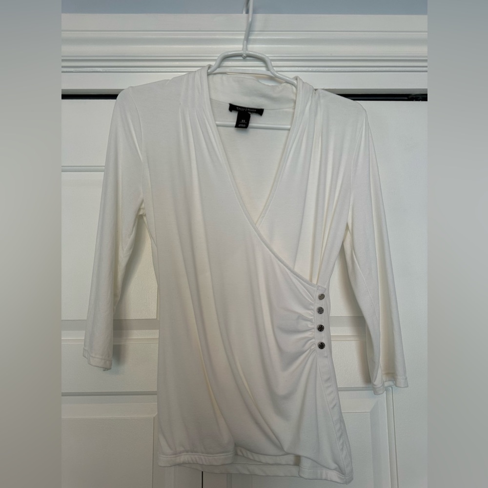 White House Black Market long sleeve white top